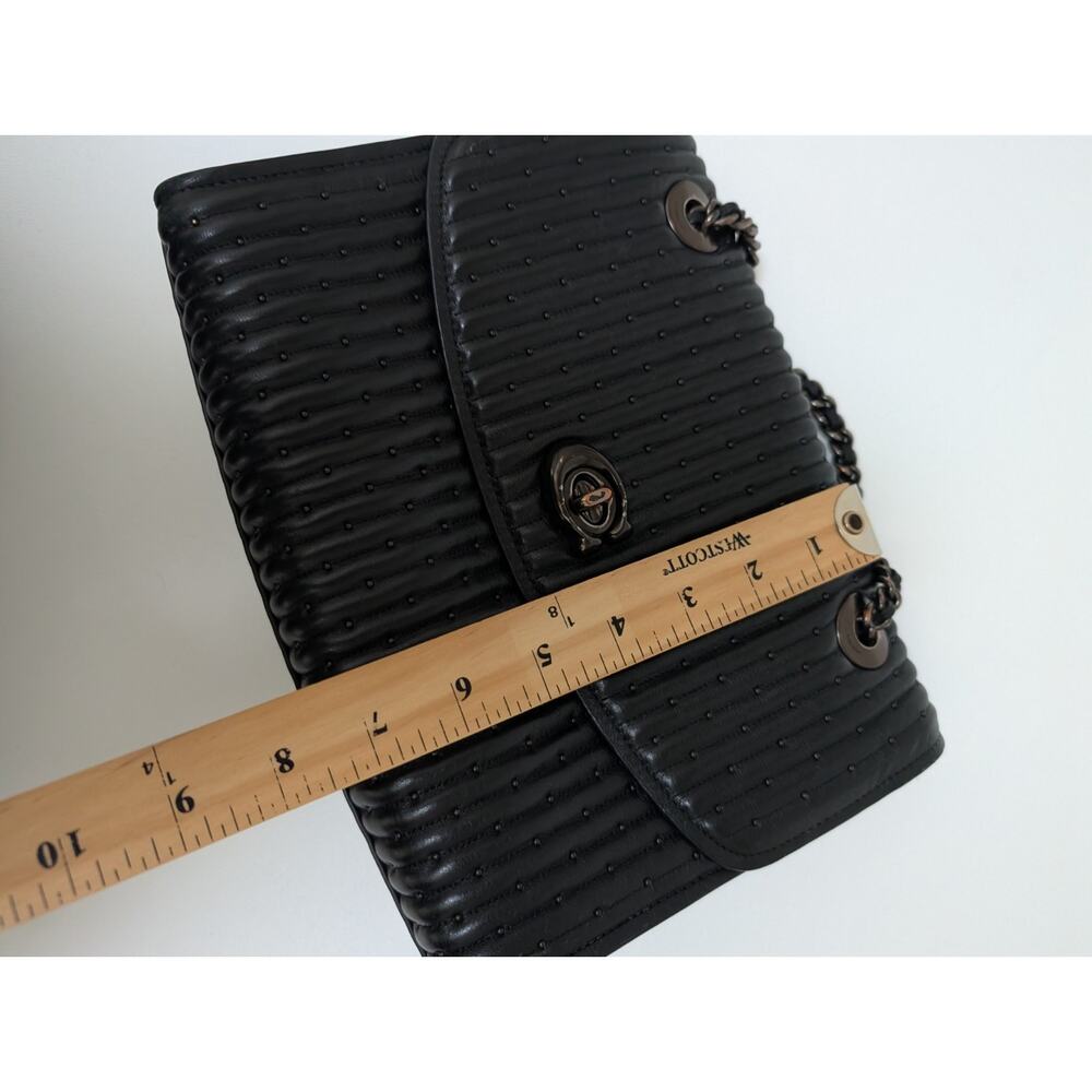 COACH Parker Quilted Black Shoulder Bag with Chain Strap - Picture 16 of 16